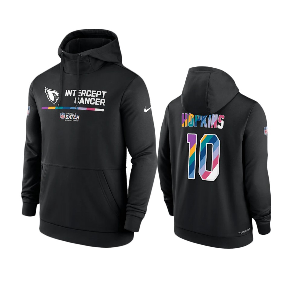 Men's Cardinals DeAndre Hopkins Black 2022 NFL Crucial Catch Therma Hoodie