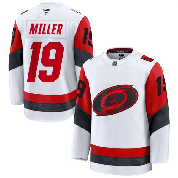 Men's Carolina Hurricanes #19 K'Andre Miller Fanatics 2025 White Away Premium Jersey 