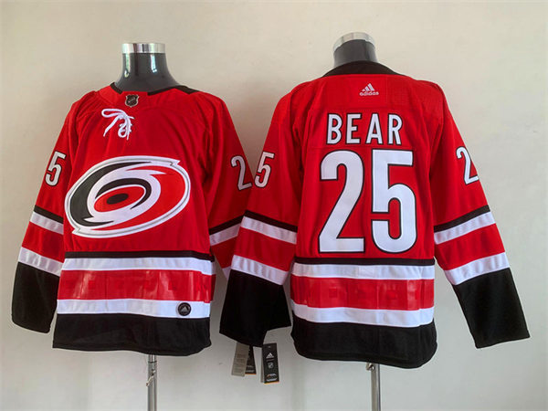 Men's Carolina Hurricanes #25 Ethan Bear Adidas Home Red Player Stitched Jersey