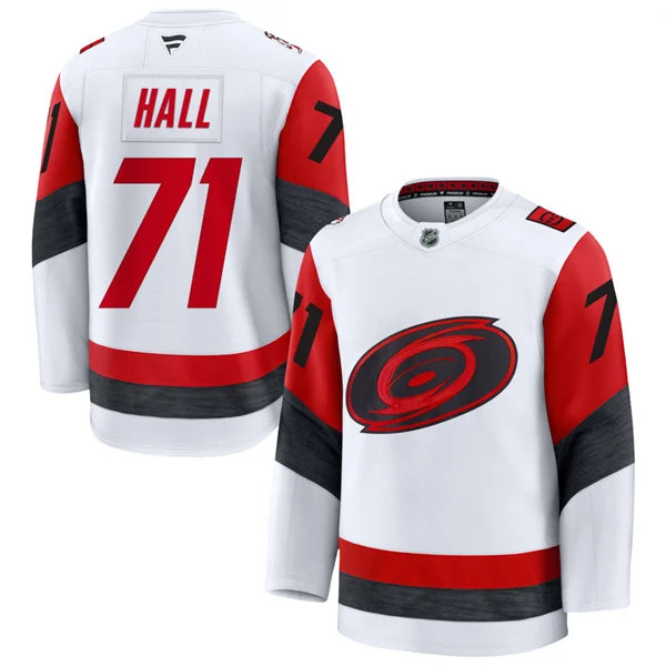 Men's Carolina Hurricanes #71 Taylor Hall Fanatics 2025 White Away Premium Jersey 