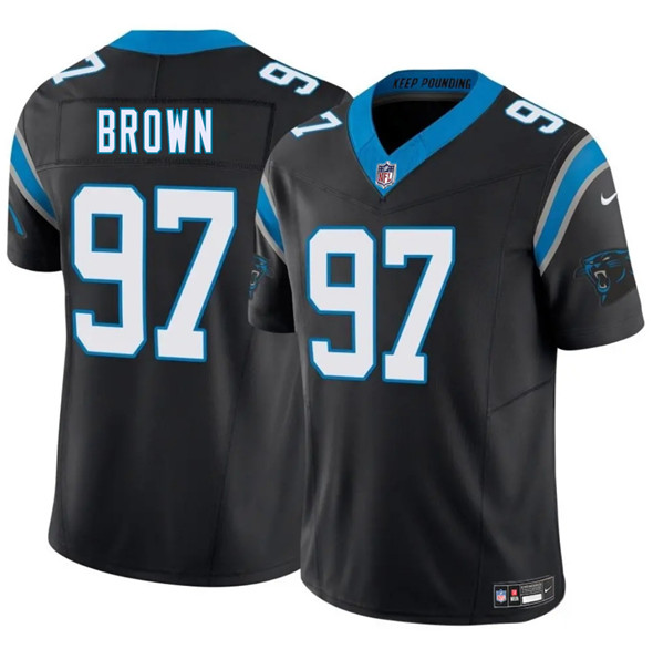 Men's Carolina Panthers #97 Bobby Brown Black 2025 F.U.S.E. Vapor Limited Football Stitched Jersey