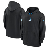 Men's Carolina Panthers Black Performance Pullover Hoodie