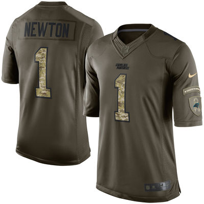 Men's Carolina Panthers Cam Newton Nike Green Salute To Service Limited Jersey