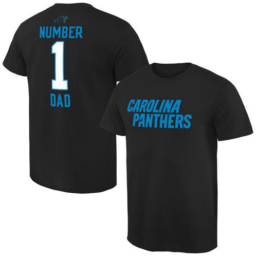 Men's Carolina Panthers Pro Line College Number 1 Dad T-Shirt Black