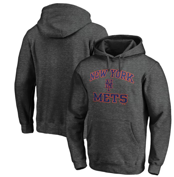 Men's Charcoal New York Mets Heart & Soul Pullover Hoodie