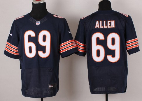Men's Chicago Bears #69 Jared Allen Blue Nik Elite Stitched Jersey