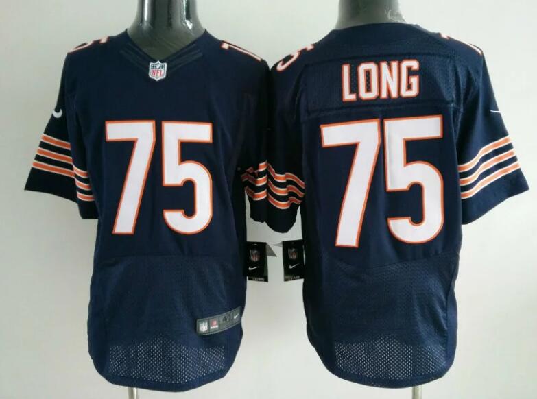 Men's Chicago Bears #75 Kyle Long Blue Nik Elite Stitched Jersey