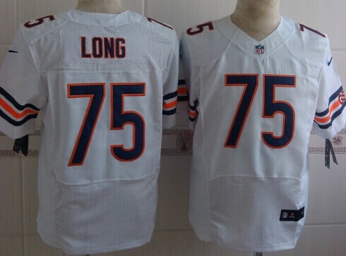 Men's Chicago Bears #75 Kyle Long White Nik Elite Stitched Jersey