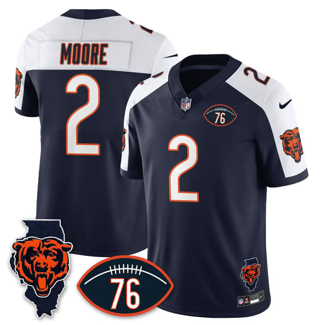 Men's Chicago Bears Honor Steve McMichael Jersey #2 DJ MOORE