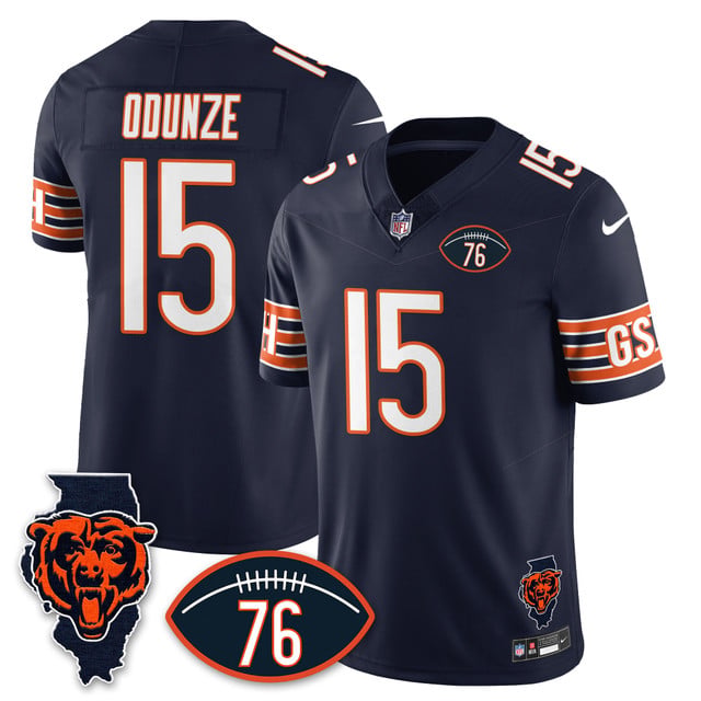Men's Chicago Bears Honor Steve McMichael Jersey NAVY #15 ROME ODUNZE