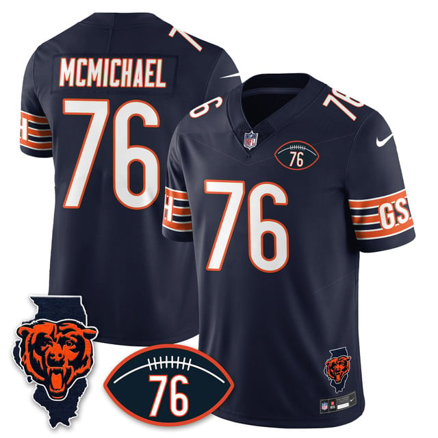 Men's Chicago Bears Honor Steve McMichael Jersey NAVY#76  STEVE MCMICHAEL