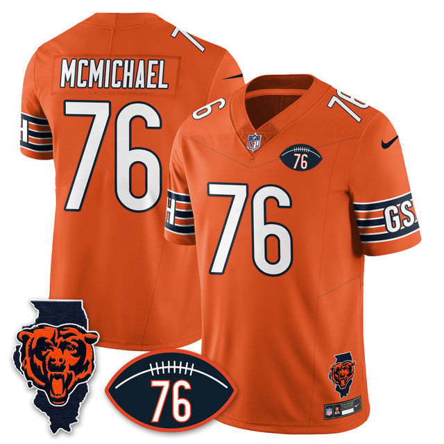 Men's Chicago Bears Honor Steve McMichael Jersey ORANGE #76  STEVE MCMICHAEL