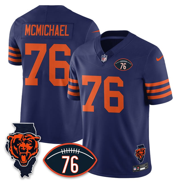 Men's Chicago Bears Honor Steve McMichael Jersey THROWBACK#76  STEVE MCMICHAEL