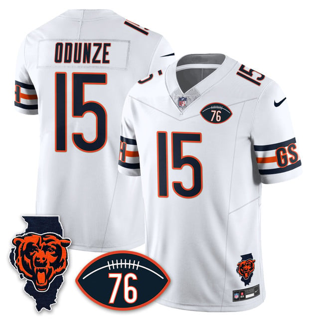 Men's Chicago Bears Honor Steve McMichael Jersey WHITE #15 ROME ODUNZE