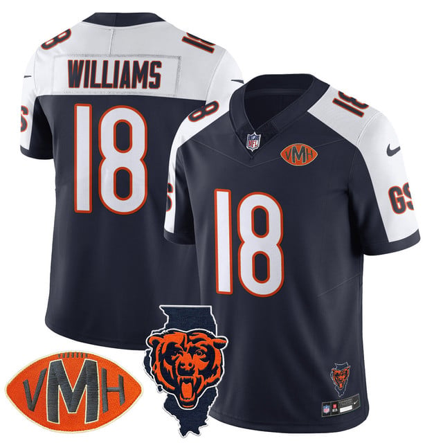 Men's Chicago Bears Honor Virginia Halas McCaskey Jersey #18 CALEB WILLIAMS