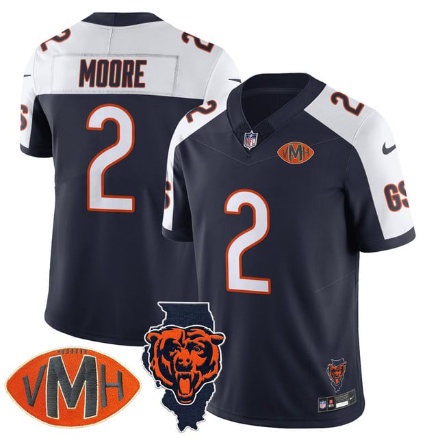 Men's Chicago Bears Honor Virginia Halas McCaskey Jersey #2 DJ MOORE