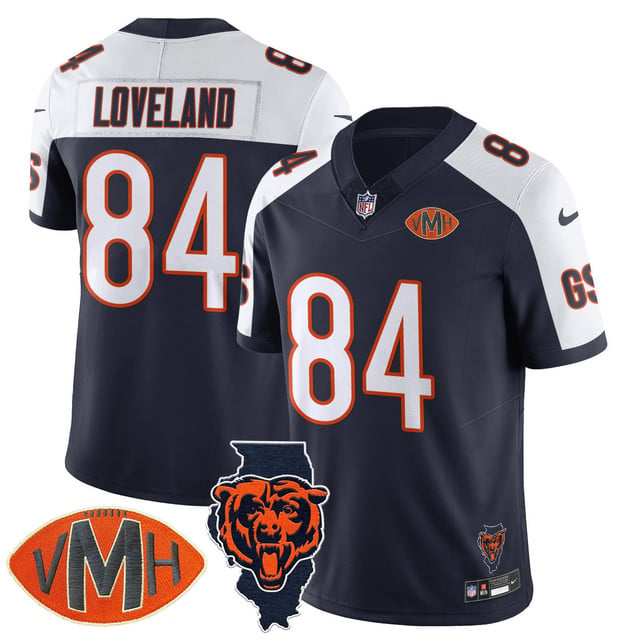Men's Chicago Bears Honor Virginia Halas McCaskey Jersey #84 COLSTON LOVELAND