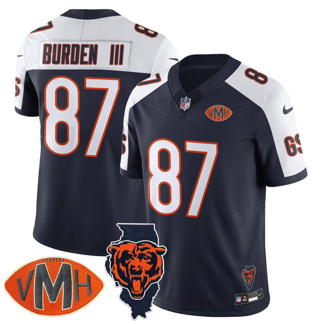 Men's Chicago Bears Honor Virginia Halas McCaskey Jersey #87 LUTHER BURDEN III