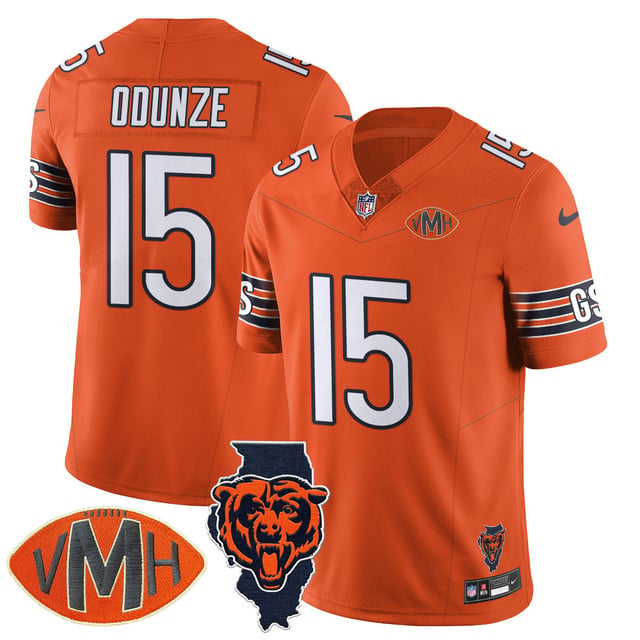 Men's Chicago Bears Honor Virginia Halas McCaskey Jersey ORANGE #15 ROME ODUNZE