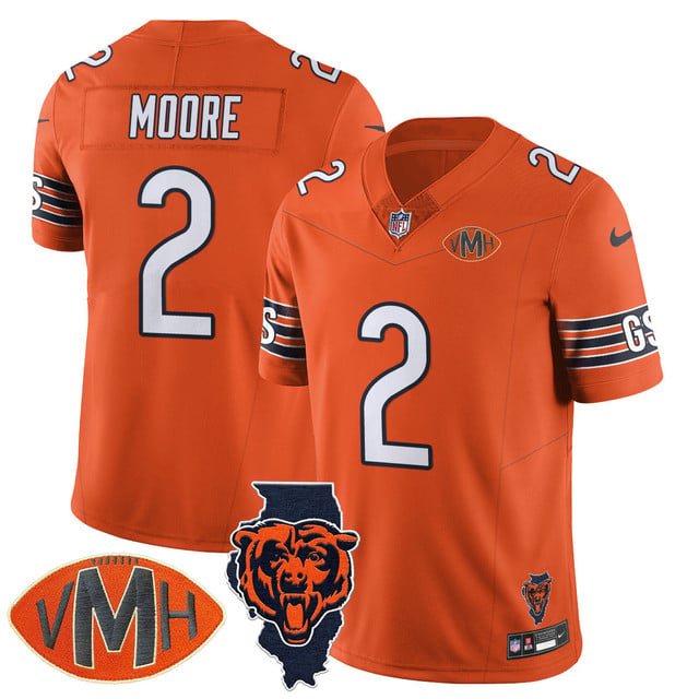 Men's Chicago Bears Honor Virginia Halas McCaskey Jersey ORANGE #2 DJ MOORE