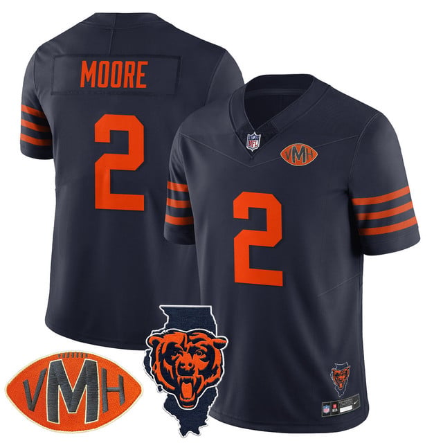 Men's Chicago Bears Honor Virginia Halas McCaskey Jersey THROWBACK #2 DJ MOORE