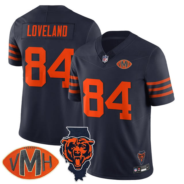 Men's Chicago Bears Honor Virginia Halas McCaskey Jersey THROWBACK #84 COLSTON LOVELAND