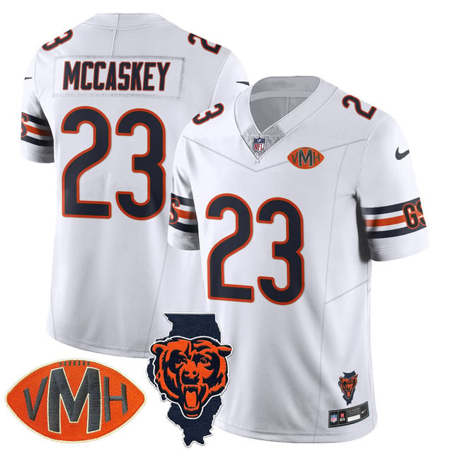 Men's Chicago Bears Honor Virginia Halas McCaskey Jersey WHITE #23 MCCASKEY