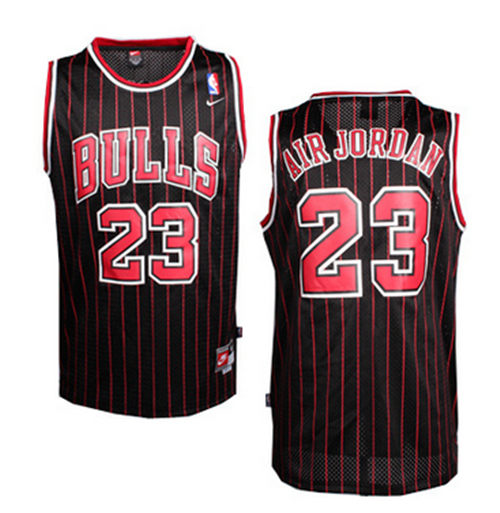 Men's Chicago Bulls #23 Michael Jordan 鈥淎ir Jordan鈥? Black Pinstripe Jersey