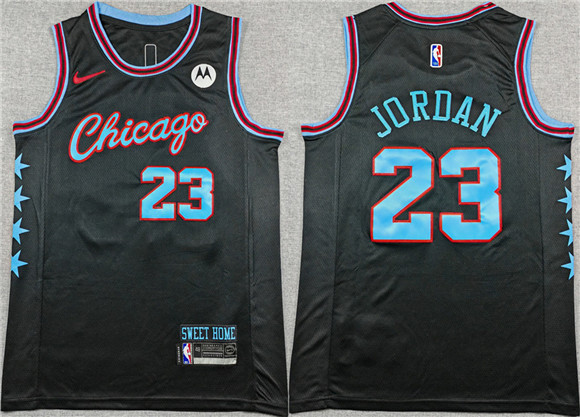 Men's Chicago Bulls #23 Michael Jordan Black 2025-26 City Edition Stitched Basketball Jersey