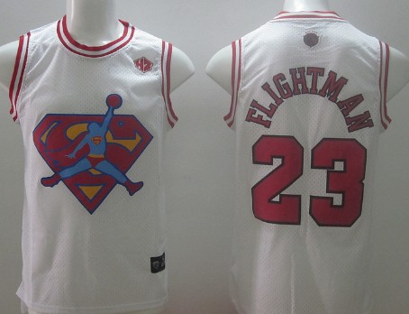 Men's Chicago Bulls #23 Michael Jordan Flightman White Swingman Jersey