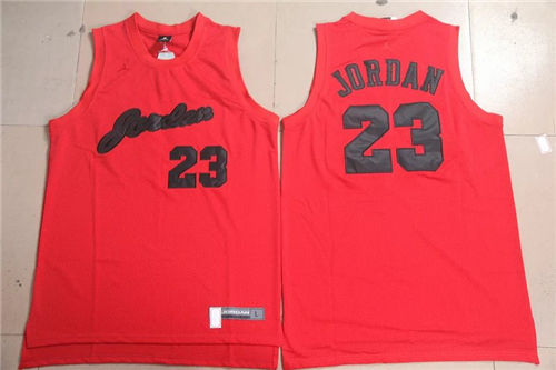 Men's Chicago Bulls #23 Michael Jordan Red Black Swingman Commemorative Basketball Jersey
