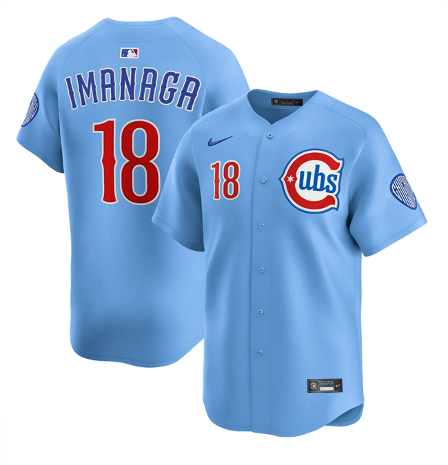 Men's Chicago Cubs #18 Sh??ta Imanaga Blue 2024-25 2nd Alternate Limited Stitched Baseball Jersey