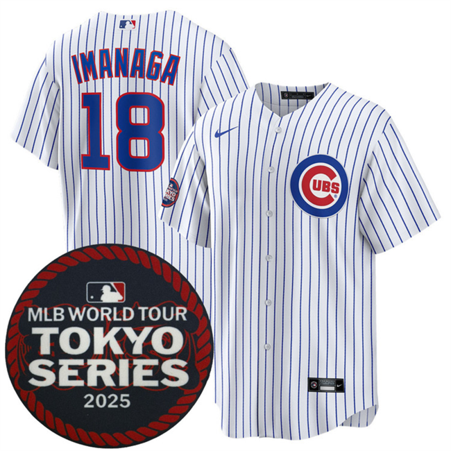 Men's Chicago Cubs #18 Sh??ta Imanaga White 2025 World Tour Tokyo Series Home Stitched Baseball Jersey