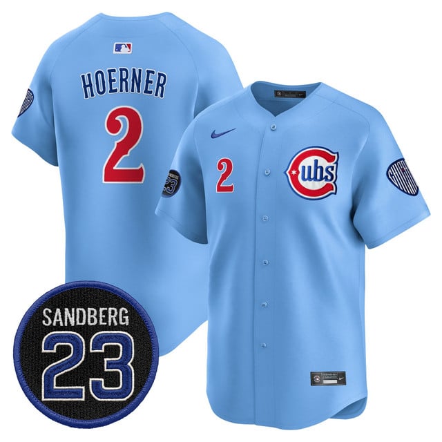 Men's Chicago Cubs 'Ryne Sandberg Tribute' Vapor Premier Limited Jersey V2 #2 Nico Hoerner