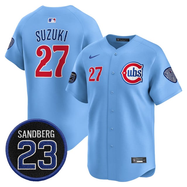 Men's Chicago Cubs 'Ryne Sandberg Tribute' Vapor Premier Limited Jersey V2 #27 Seiya Suzuki