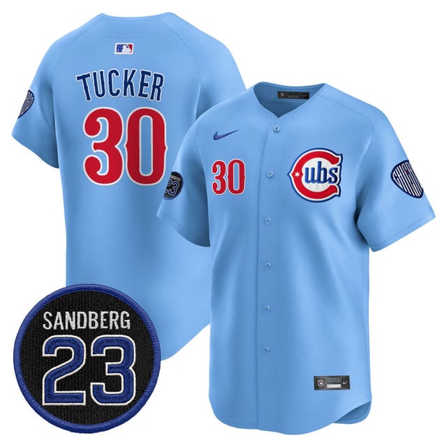 Men's Chicago Cubs 'Ryne Sandberg Tribute' Vapor Premier Limited Jersey V2 #30 Kyle Tucker