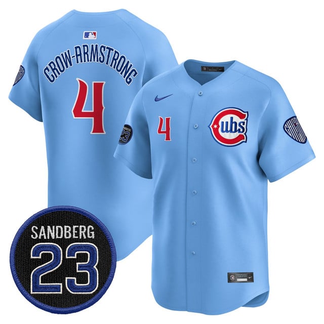 Men's Chicago Cubs 'Ryne Sandberg Tribute' Vapor Premier Limited Jersey V2 #4 Pete Crow-Armstrong