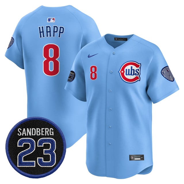 Men's Chicago Cubs 'Ryne Sandberg Tribute' Vapor Premier Limited Jersey V2 #8 Ian Happ
