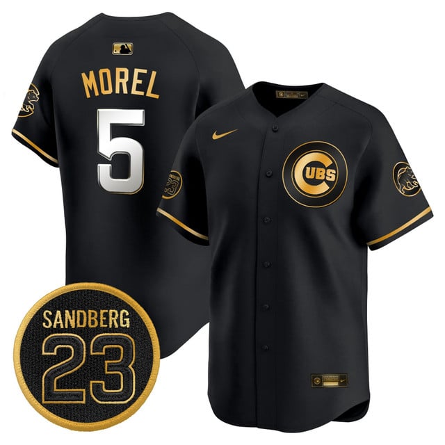 Men's Chicago Cubs 'Ryne Sandberg Tribute' Vapor Premier Limited Jersey V2 black #5 Christopher Morel