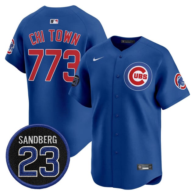Men's Chicago Cubs 'Ryne Sandberg Tribute' Vapor Premier Limited Jersey V2 royal #773 Chi Town