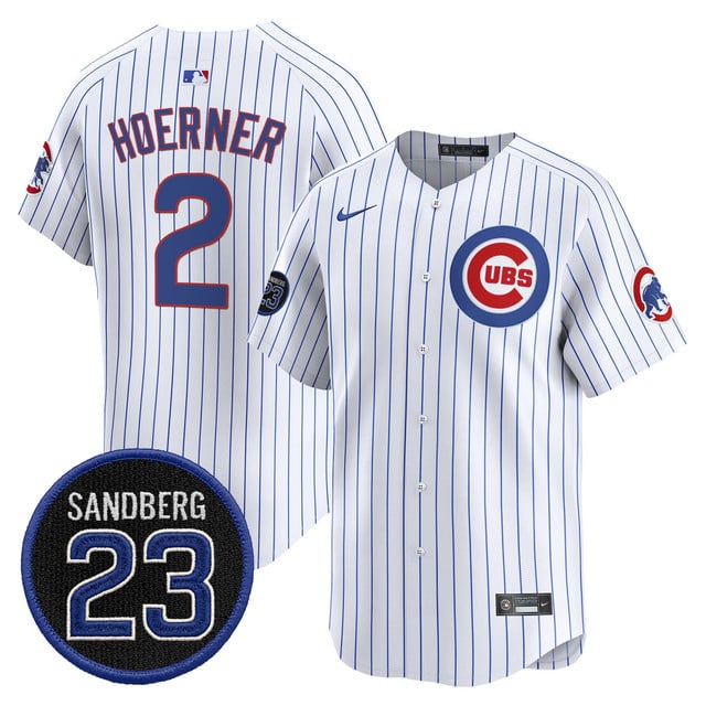 Men's Chicago Cubs 'Ryne Sandberg Tribute' Vapor Premier Limited Jersey V2 white #2 Nico Hoerner