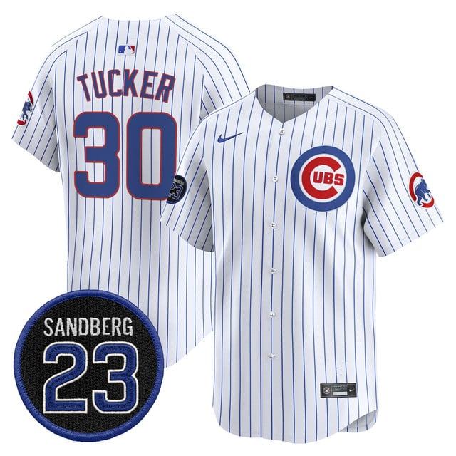 Men's Chicago Cubs 'Ryne Sandberg Tribute' Vapor Premier Limited Jersey V2 white #30 Kyle Tucker