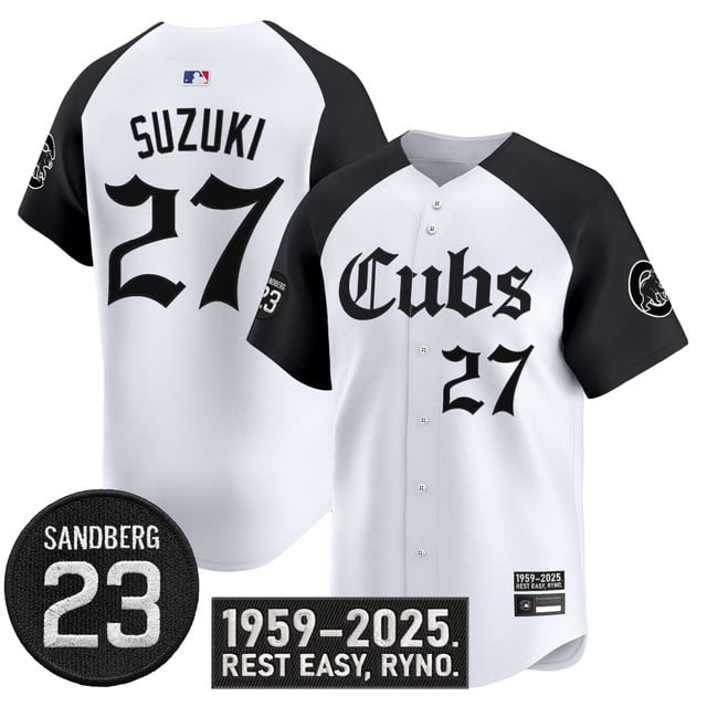 Men's Chicago Cubs 'Ryne Sandberg Tribute' Vapor Premier Limited Jersey alternate #27 Seiya Suzuki