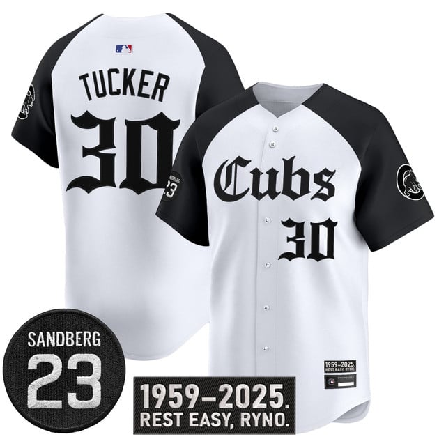 Men's Chicago Cubs 'Ryne Sandberg Tribute' Vapor Premier Limited Jersey alternate #30 Kyle Tucker