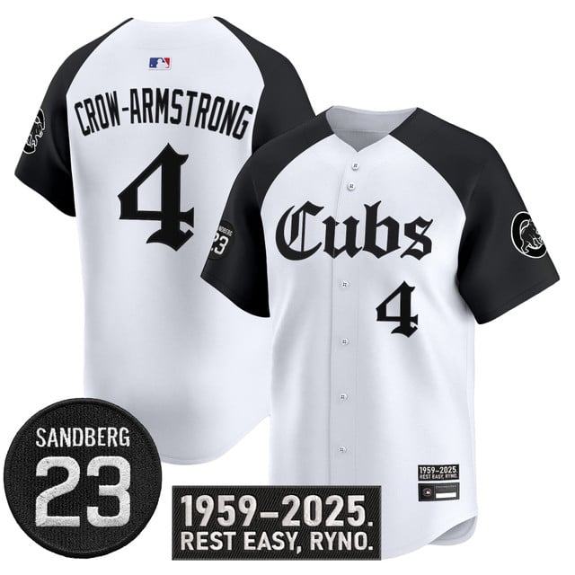 Men's Chicago Cubs 'Ryne Sandberg Tribute' Vapor Premier Limited Jersey alternate #4 Pete Crow-Armstrong