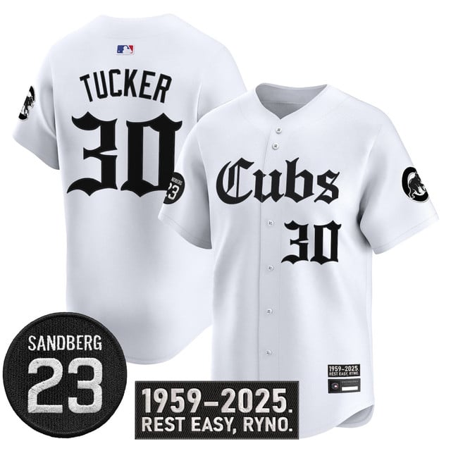 Men's Chicago Cubs 'Ryne Sandberg Tribute' Vapor Premier Limited Jersey white #30 Kyle Tucker