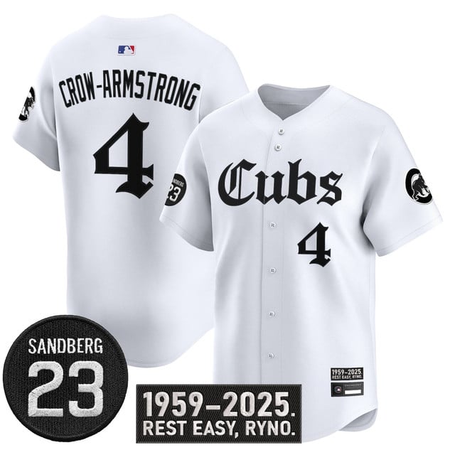 Men's Chicago Cubs 'Ryne Sandberg Tribute' Vapor Premier Limited Jersey white #4 Pete Crow-Armstrong