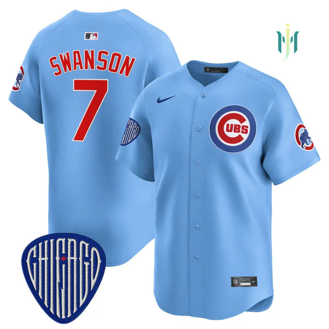 Men's Chicago Cubs 2025 Vapor Premier Limited Jersey BLUE #7 DANSBY SWANSON.webp