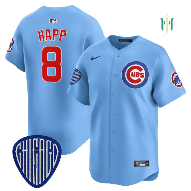 Men's Chicago Cubs 2025 Vapor Premier Limited Jersey BLUE #8 IAN HAPP.webp