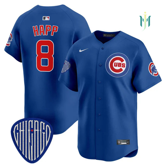Men's Chicago Cubs 2025 Vapor Premier Limited Jersey ROYAL #8 IAN HAPP.webp